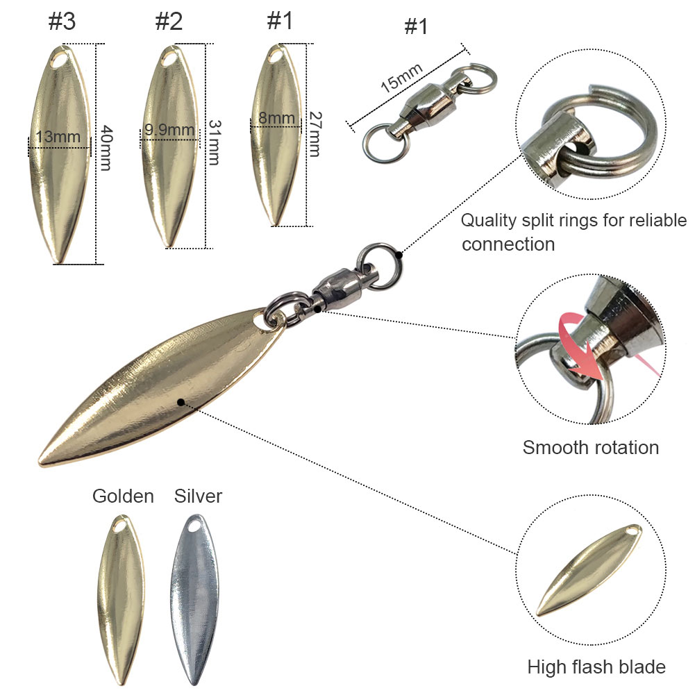 10 adet Willowleaf Bıçakları S - Fishing Lure Blade Bait incelemesi ve fiyatı